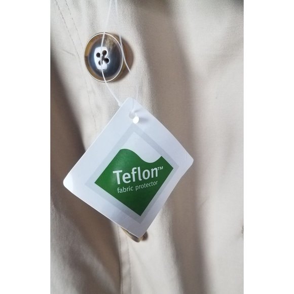 Jessica London Outerwear Sz. 14W Double Breasted Long Trench Coat in Khaki - Picture 4 of 12